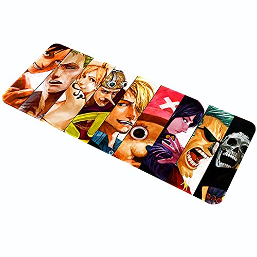 Anime One Piece Alfombrilla de Ratón Extragrande XXL con Base de Goma Antideslizante para PC, Ordenador Portátil, Mouse Pad para Juegos 900x400x3mm