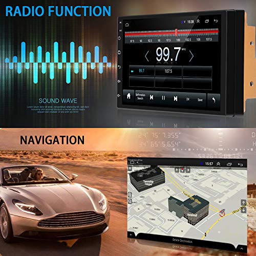 ANKEWAY Android 9,1 Radio de Coche 2 DIN Car Stereo 7 Pulgadas 1080P HD Pantalla Táctil+Llamadas Manos Libres Bluetooth+WiFi+Navegación GPS+Cámara de Visión Trasera+USB Doble+Reproductor de Internet