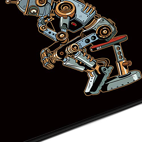 Anpollo Alfombrilla Gaming 900x400x3mm Alfombrilla Raton Ordenador XXL Alfombrilla Raton Base para Mesa Grande Negro Robot