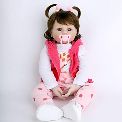 antboat Bello Muñecas Reborn Bebé Niña 24 Pulgadas 60cm Silicone Morbido Vinile Corpo Pieno Realistico Bebé Reborn Barato Regali di Natale Kits Bebé Reborn Toddler