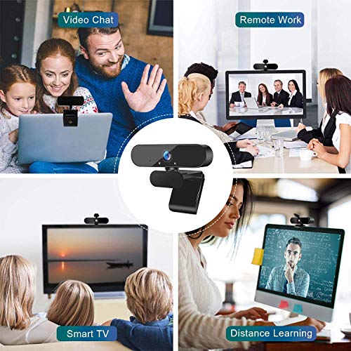 ANWIKE Webcam HD 1080P con micrófono, Webcam para computadora con Enfoque fixedmático para computadora portátil/computadora de Escritorio/Mac, para Video Llamada/Conferencia