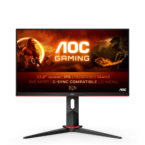 AOC 24G2- Monitor Gaming de 24", Full HD, (IPS, 1ms, 144Hz, Free-Sync, DisplayPort. HDMI)
