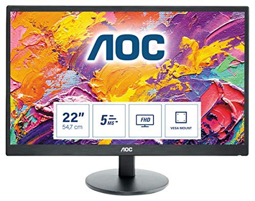 AOC Monitor E2270SWHN - 22" Full HD, 60 Hz, TN, VESA, 1920x1080, 200 cd/m, D-SUB, HDMI 1x1.4