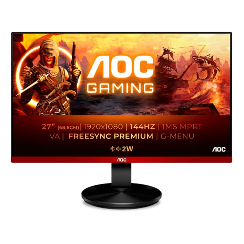 AOC Monitor Gaming G2790VXA - 27", Full HD, 144Hz, 4ms, VA, FreeSync Premium, 1920x1080, 350 cd/m, HDMI, Displayport 1x1.2