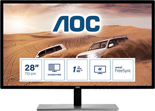AOC Monitor U2879VF- 28" UHD, 60 Hz, 1ms, TN, FreeSync, 3840x2160, 300 cd/m, D-SUB, HDMI 1x2.0, Displayport 1x1.2