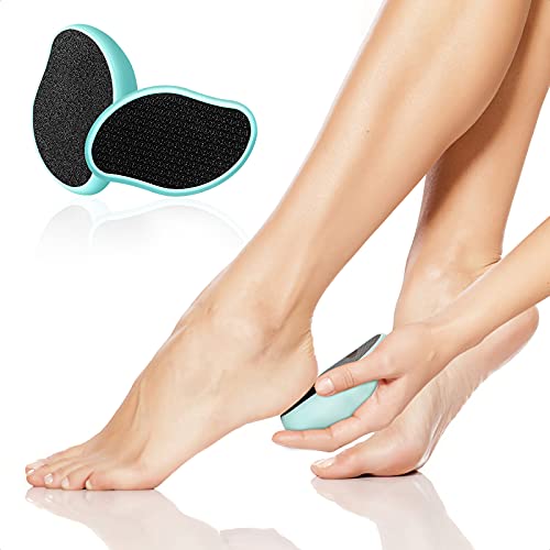 AOT 2 Piezas Lima Pies Vidrio Nano Callos Quita Durezas para Pies Eliminar de Callosidades y Muertas Piel Profesional Aparato de Pedicura Cuidado de Pies