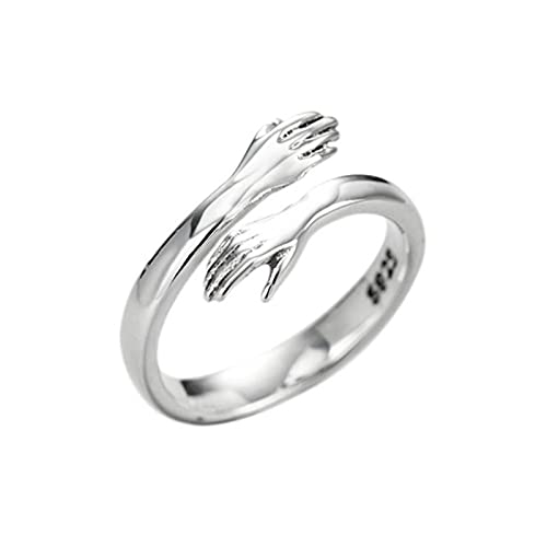 Aoten 2 anillos de couple Hug ajustables, anillo abierto, regalo para mujeres, madres y chicas