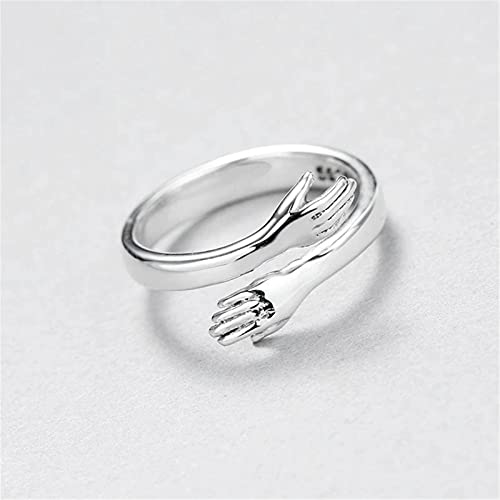 Aoten 2 anillos de couple Hug ajustables, anillo abierto, regalo para mujeres, madres y chicas