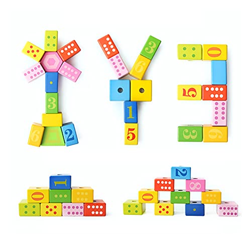 Aoten Beads Threading Game for Girls Boys Colored Wooden Toy Kids Early Educational Toy