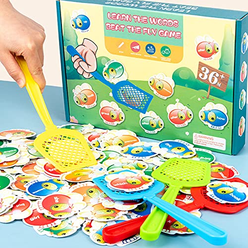 Aoten Creative Sight Words Swat Game Interesting Flies Swatting Game Early Educational Toys for Children
