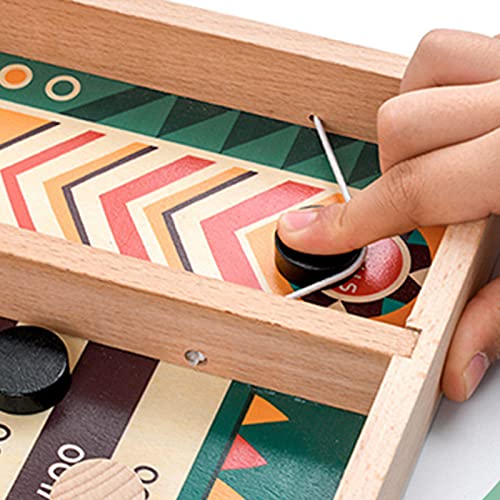 Aoten Fast Sling Puck Game Wood Competitive Table and Ball Pinball Table Game Scoring Design Puzzle Game for Children