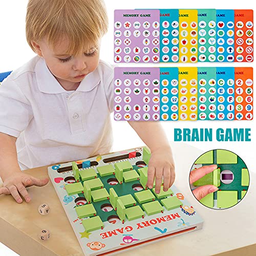 Aoten Flip to Win Memory Match Chess Game Board for Kids Preschool Education Toy Xmas Birthday Gift