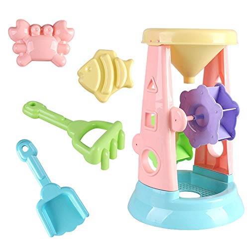 Aoten Summer Beach Toys - Juego de 20 piezas para niños, caja de arena, bucket Rake Hourglasses Water Table Fun Game Shovel de silicona suave