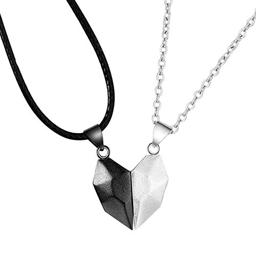 Aoten Two Souls One Heart Pendant Necklace Couple Neck Chain Lightweight Simple Romantic Valentine Birthday for Your Love