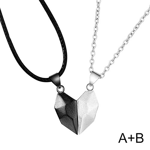 Aoten Two Souls One Heart Pendant Necklace Couple Neck Chain Lightweight Simple Romantic Valentine Birthday for Your Love