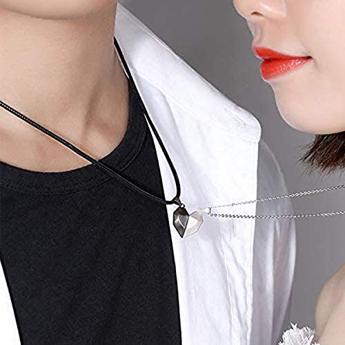 Aoten Two Souls One Heart Pendant Necklace Couple Neck Chain Lightweight Simple Romantic Valentine Birthday for Your Love