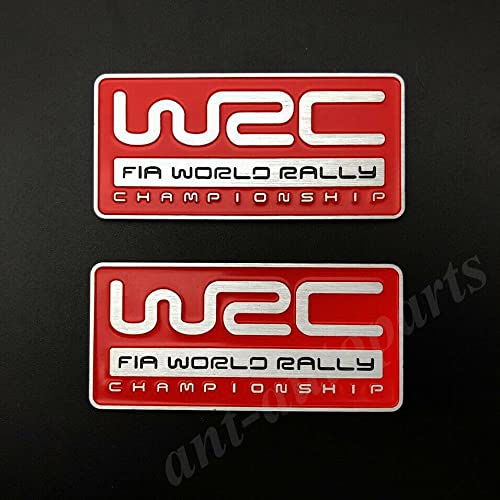 AOWIFT 2 unids Metal Red WRC FIA World Rally Championship Car Emblem Badge Calcomanía