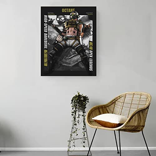 Apex Legends Octane Arte de pared para decoración del hogar Apex Legends Carteles para sala de estar Dormitorio decoración pintura para fanáticos del juego 8x10 pulgadas