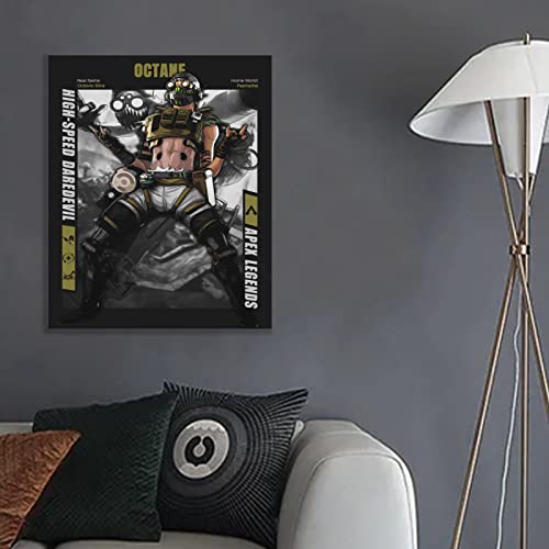 Apex Legends Octane Arte de pared para decoración del hogar Apex Legends Carteles para sala de estar Dormitorio decoración pintura para fanáticos del juego 8x10 pulgadas