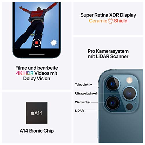 Apple iPhone 12 Pro Max, 256GB, Azul Pacifico - (Reacondicionado)