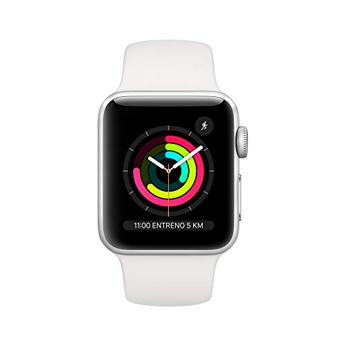 Apple Watch Series 3 (GPS, 38mm) Aluminio en Plata - Correa Deportiva Blanco