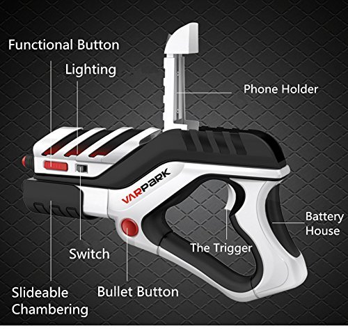 AR Game Gun Gamepad con Bluetooth Reality Gaming Gun Arma port¨¢til virtual AR con soporte para tel¨¦fono compatible con los tel¨¦fonos inteligentes Android IOS