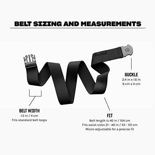 Arcade Cinturón para hombre Adventure Ranger Cinturones de alta resistencia, correa elástica no metálica, hebilla amigable para viajes, azul marino/negro/rango abierto