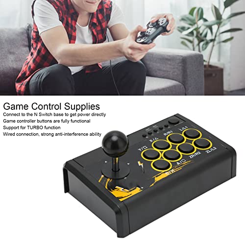 Arcade Fight Stick, Joystick de Juegos con Cable USB, Controlador de Lucha de Arcade Retro, Plug and Play, Soporte para Función Turbo, Aplicable para PS3, para PS4, para Switch, PC