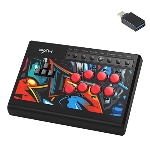 Arcade Fight Stick PXN X8 USB Street Fighter Arcade Game Fighting Controlador con Funciones Audio y Turbo para PS3/ PS4/ Xbox ONE/ Xbox Series X&S/ Nintendo Switch/ PC Windows