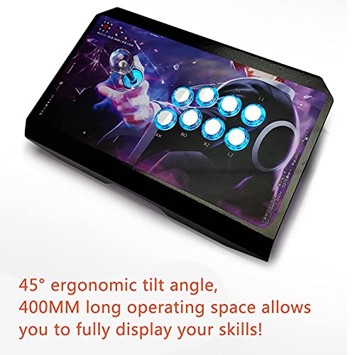 Arcade Fight Stick, Street Fighter Arcade Game Fighting Joystick con Puerto USB, Luz de respiración, Adecuado para PS3 / PS4 / Xbox One/Nintendo Switch/PC Windows.