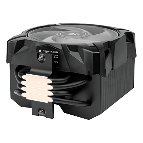 ARCTIC Freezer i35 A-RGB - Disipador de CPU de Torre única específico para Intel con A-RGB, Ventilador P de 120 mm con presión optimizada, 200-1700 RPM, 4 heatpipes, Incl. Pasta térmica MX-5 - Negro