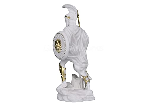 Ares Mars Greek Roman Olympian God of war and Courage estatua Figura de escultura de oro blanco