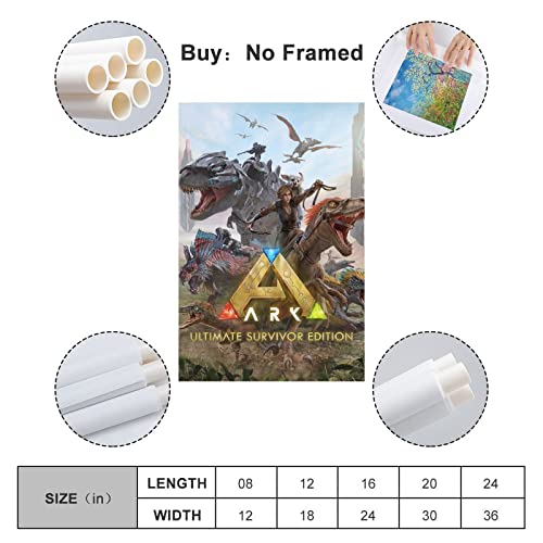 ARK Ultimate Survivor Edition - Póster de juego para decoración moderna de dormitorio familiar para dormitorio y sala de estar, 30 x 45 cm