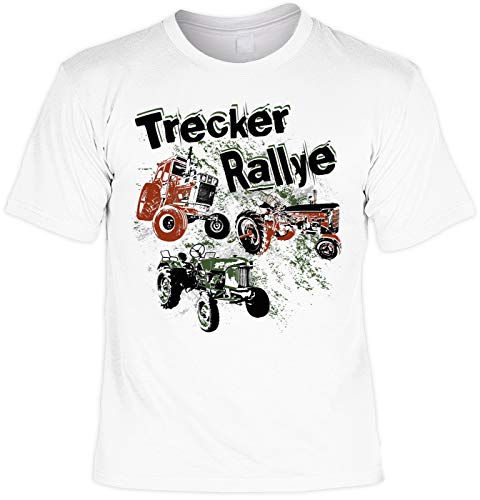 Art & Detail - Camiseta divertida con frases divertidas en alemán "Trecker Rallye" Blanco XXL