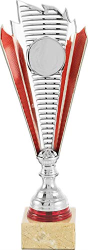 Art-Trophies AT81153 Trofeo Deportivo, Plateado/Rojo, 30 cm