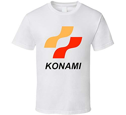 ASDFGB Konami Entretenimiento Videojuegos Desarrollador Logo T Shirt Blanco