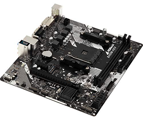 Asrock B450M-HDV R4.0 - Placa Base (AMD, Zócalo AM4, AMD Ryzen, DDR4-SDRAM, DIMM, 2133,2400,2667,2933,3200 MHz)
