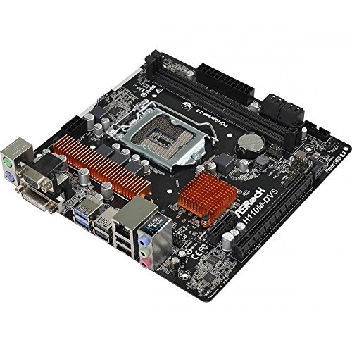 ASRock H110M-DVS R3.0 - Placa Base Micro ATX (Chipset Intel H110, Socket 1151, 2X DDR4, Máx. 32GB, D-Sub+DVI-D, 4X SATA3, 1x PCIe 3.0 x16, 1x PCIe 2.0 x1, 4X USB 3.1 Gen1)