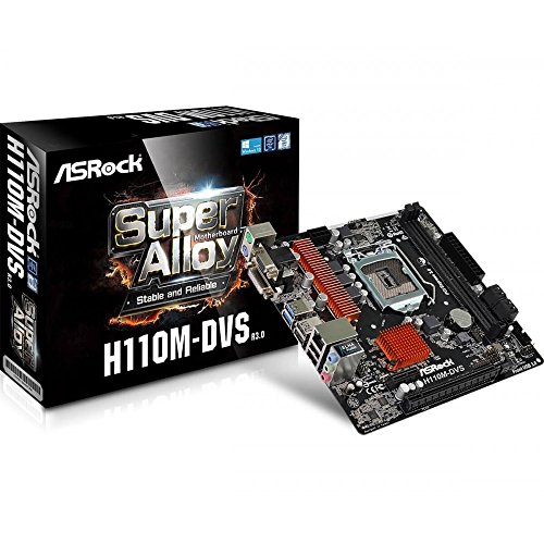 ASRock H110M-DVS R3.0 - Placa Base Micro ATX (Chipset Intel H110, Socket 1151, 2X DDR4, Máx. 32GB, D-Sub+DVI-D, 4X SATA3, 1x PCIe 3.0 x16, 1x PCIe 2.0 x1, 4X USB 3.1 Gen1)