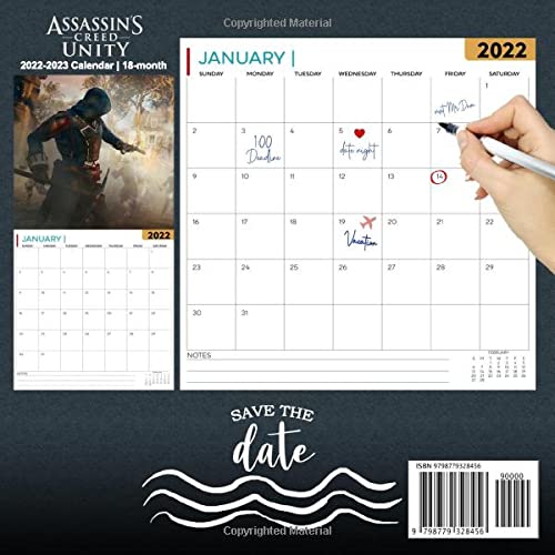 Assassins Creed Unity: OFFICIAL 2022 Calendar - Video Game calendar 2022 - Assassins Creed Unity -18 monthly 2022-2023 Calendar - Planner Gifts for ... games Kalendar Calendario Calendrier).32