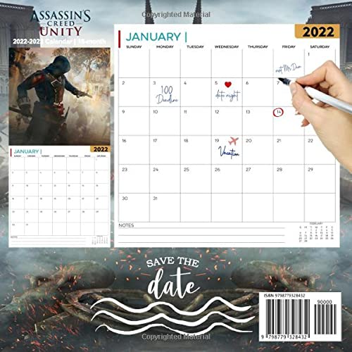Assassins Creed Unity: OFFICIAL 2022 Calendar - Video Game calendar 2022 - Assassins Creed Unity -18 monthly 2022-2023 Calendar - Planner Gifts for ... games Kalendar Calendario Calendrier).31