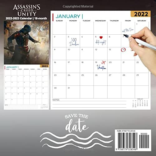 Assassins Creed Unity: OFFICIAL 2022 Calendar - Video Game calendar 2022 - Assassins Creed Unity -18 monthly 2022-2023 Calendar - Planner Gifts for ... games Kalendar Calendario Calendrier).38