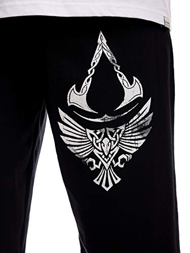 Assassin's Creed Valhalla - Raven & Symbol Hombre Pantalones de deporte Negro S
