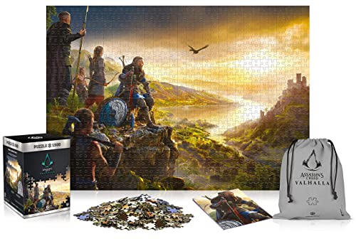 Assassin's Creed Valhalla Vista of England | Puzzle 1500 Piezas | Incluye póster y Bolsa | 85 x 58 | Videojuego | Rompecabezas para Adultos y Adolescentes | para Navidad y Regalos | Decoración