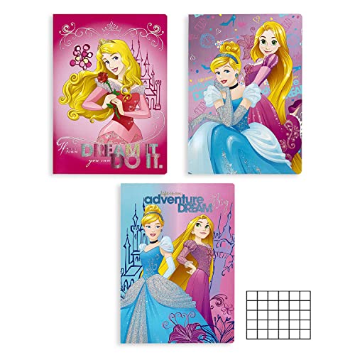 Astro Europa Disney Princess 4669 - Cuaderno (tamaño A4, cuadriculado, 10 mm, 10 unidades), diseño de Princess