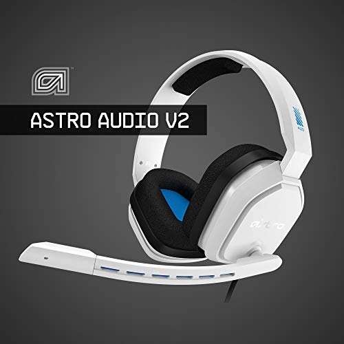 ASTRO Gaming A10 Auriculares alámbricos, ligeros y resistentes, ASTRO Audio, clavija de 3.5mm, para Xbox Series X y S, Xbox One, PS5, PS4, Nintendo Switch, PC, Mac, móvil - Blanco/Azul