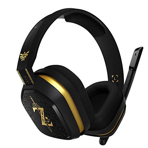 ASTRO Gaming A10 Auriculares alámbricos The Legend of Zelda, Ligeros y Resistentes, Dolby Atmos, Clavija de 3.5mm, para Xbox Series X|S, Xbox One, PS5, PS4, Switch, PC, Mac, móvil - Negro/Dorado