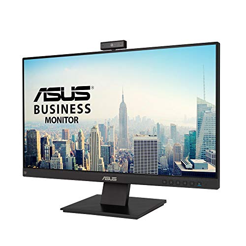ASUS BE24EQK - Monitor de negocio de 24" | 60 Hz (Full HD, IPS, 1920x1080, Webcam, sin marco, luz azul de baja intensidad, cámara Full HD, matriz de micrófonos y altavoces estéreo), Negro