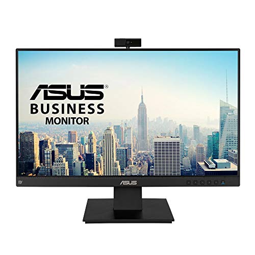 ASUS BE24EQK - Monitor de negocio de 24" | 60 Hz (Full HD, IPS, 1920x1080, Webcam, sin marco, luz azul de baja intensidad, cámara Full HD, matriz de micrófonos y altavoces estéreo), Negro