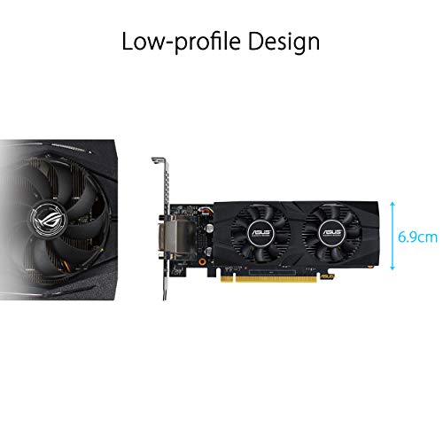 ASUS GTX 1650-O4G-LP-BRK - Tarjeta gráfica (NVIDIA GeForce GTX 1650, 4 GB, GDDR 5, 128 bit, 896 Cuda Núcleos, 1710 MHz, HDMI, DisplayPort, DVI, PCI Express 3.0 x 16)